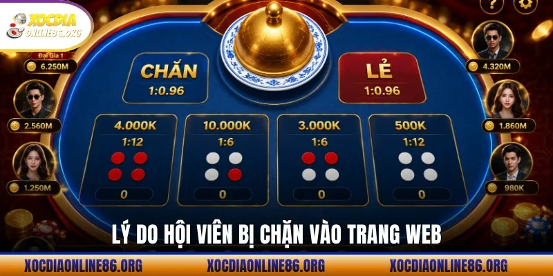 Lý do hội viên bị chặn vào trang web